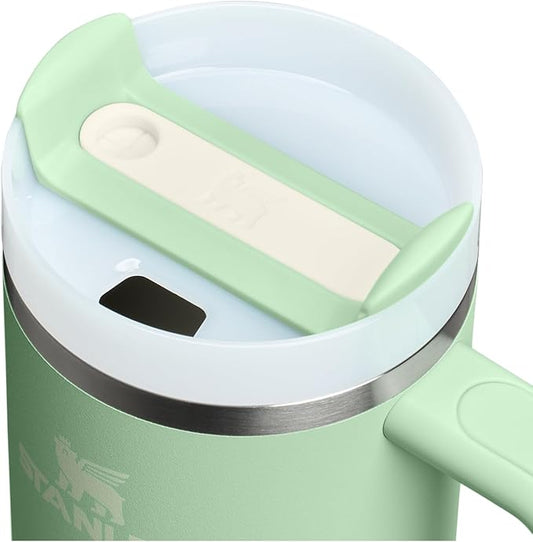 STANLEY Quencher H2.0 Tumbler with Handle and Straw 30 Fluid Ounces | Flowstate 3-Position Lid | Cup Holder Compatible for Travel | Insulated Stainless Steel Cup | BPA-Free | Pistachio