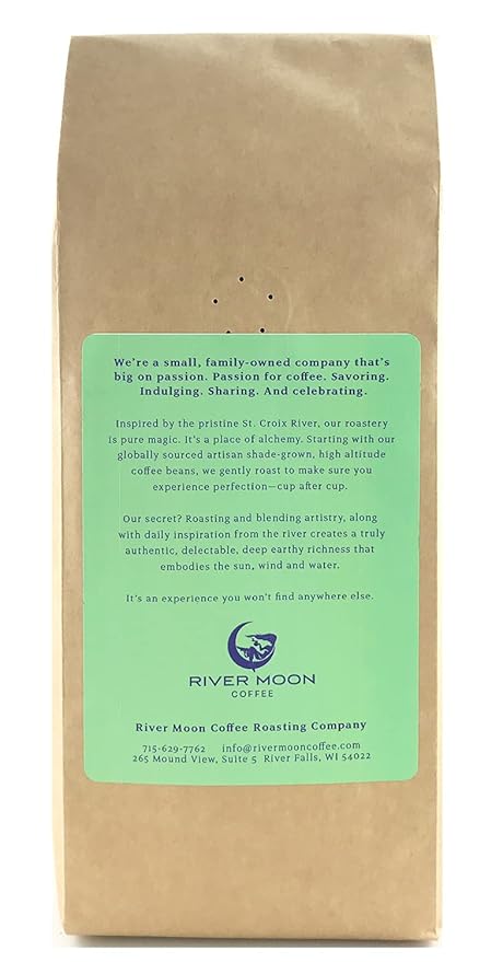 River Moon Coffee, Kona Coffee Ground, Medium Roast, 16 Ounces, Kona Waves Hawaiian Blend, Sustainably Farmed, 100% Arabica