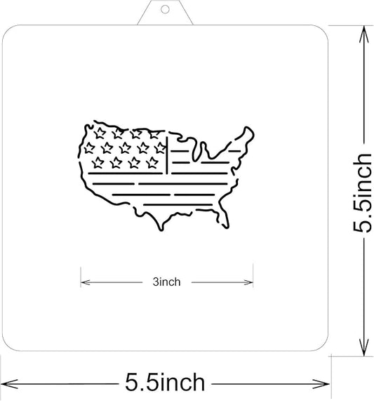 Reusable USA PYO Cookie Stencil Paint Your Own Custom Design Unique Cookies Stencils Creates Custom Coloring Pages Designs, Perfect for Kids, Parties, and Bakers. Detailed Designs. (America)
