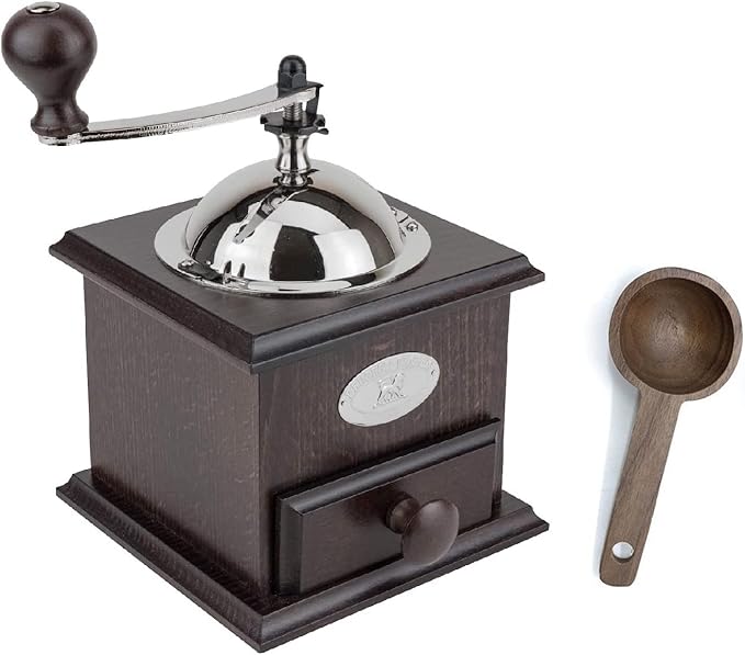 Peugeot Nostalgie Hand Coffee Mill, Walnut W/Wooden Spice Scoop