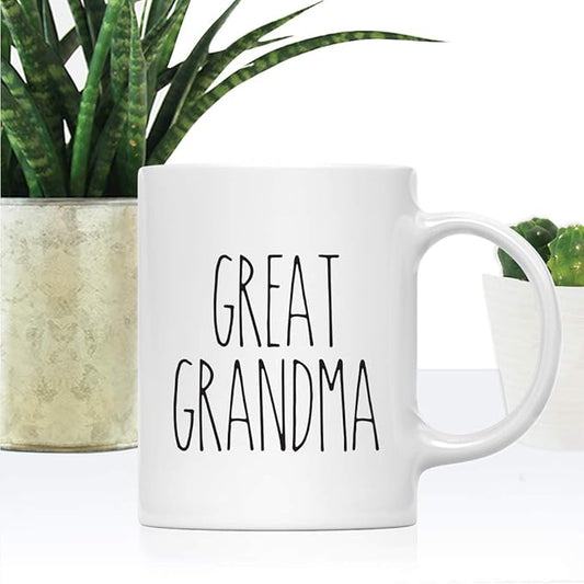 Andaz Press Simple Rustic Farmhouse Kitchen Decor 11oz. Ceramic Coffee Tea Mug Gift, Great Grandma, 1-Pack