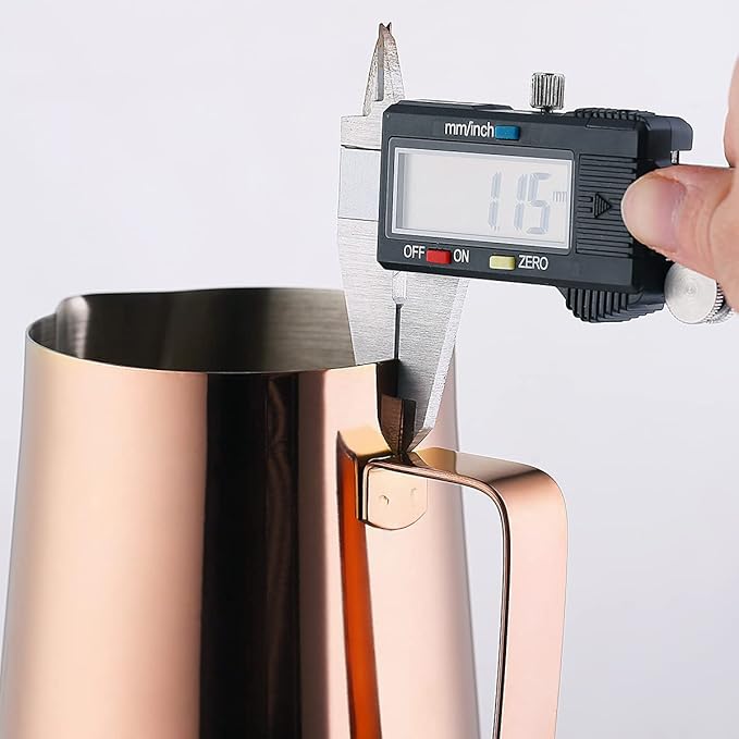 Milk Frothing Pitcher 21oz - 620ml, Kyraton Stainless Steel Espresso Steaming Pitchers with Decorating Pen,Milk Coffee Frother Cups Cappuccino Latte Art Barista Steam Pitchers Milk Jug Cup (Rose Gold)