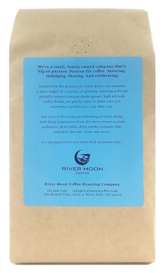 River Moon Coffee, Kona Coffee Ground, Medium Roast, 2 lbs, Kona Waves Hawaiian Blend, Sustainably Farmed, 100% Arabica
