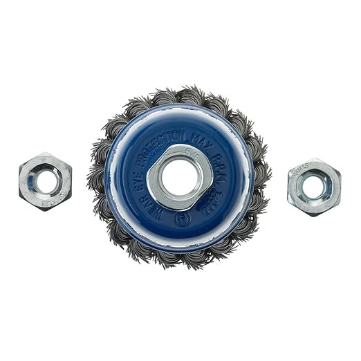 Mercer Industries 189010 - 2-3/4" x 5/8"-11 Knot Cup Brush, .020 Carbon Steel Wire (with metric adapters)