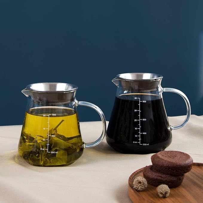 Ovalware RJ3 Glass Coffee Server, 600 ml, Heatproof Pour-Over Carafe