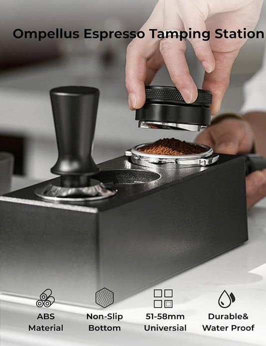 Multifunctional Espresso Tamping Station|Universal Fit Espresso Accessories Organizer|Barista Tool Organizer for 51 54 58mm Portafilter, Tamper&Distributor