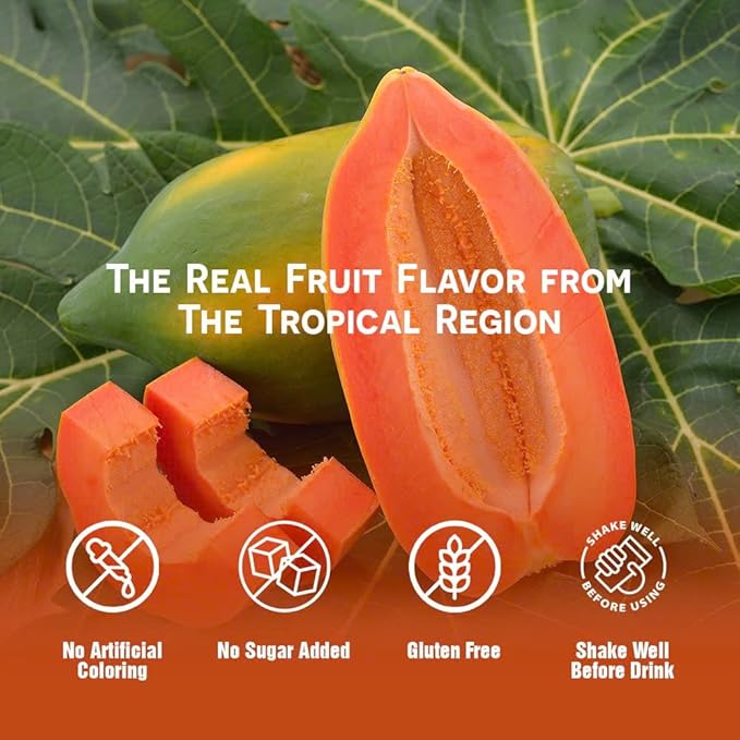 VINUT 100% Papaya Juice, No Added Sugar, Not From Concentrate, 16.9 fl oz (500 mL) Can, Pack of 12