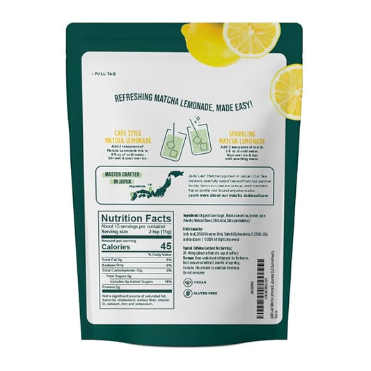 Jade Leaf Matcha Organic Premium Ceremonial Grade Matcha Green Tea Powder - Japanese - Culinary, Ingredient, Ceremonial Barista Teahouse, Latte, Collagen, 5.8 Ounce (Pack of 1), Matcha Lemonade