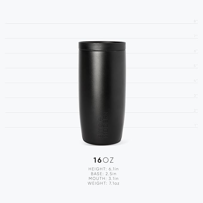 Simple Modern Travel Coffee Mug Tumbler with 360° Lid | Ceramic-Lined Insulated Stainless Steel Cold Brew Iced Coffee Cup | Gifts for Women Her Him | Voyager Signature | 16oz | Cream Leopard