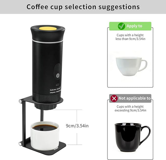 Pour Over Coffee Maker Stand,Foldable Portable Electric Espresso Machine Stand,Holder for Coffee Grinder,Universal Dripper,V60 Dripper,Travel Coffee Maker, Press Round&Black