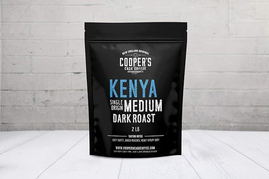 Kenya AA Medium-Dark Roast Coffee Beans, Single Origin Ground Coffee, Gourmet Coffee - 2lb Bag