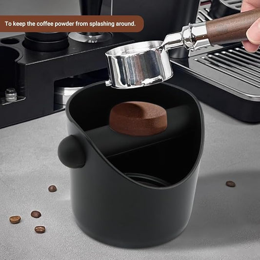 Espresso Knock Box 4.3 Inch, Compact Coffee Grounds Bin with Removable Knock Bar and Non-Slip Base, Splash-Proof for Most Espresso Machines for Home, Cafes, Restaurants