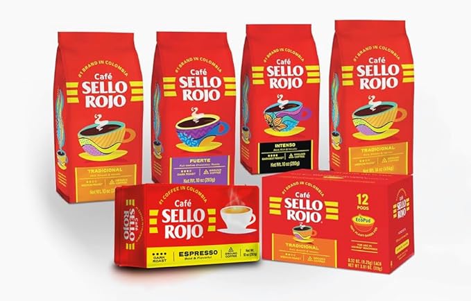 Sello Rojo Espresso Brick, 10 oz (Pack of 4)