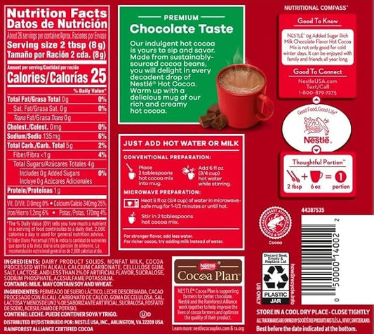 Nestle Hot Cocoa Mix, Fat Free With Calcium, 7.33 Oz