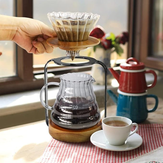SOTECH Pour Over Coffee Maker Set with Dripper Stand Coffee Filters Paper Coffee Grinder Gift for Coffee Lovers