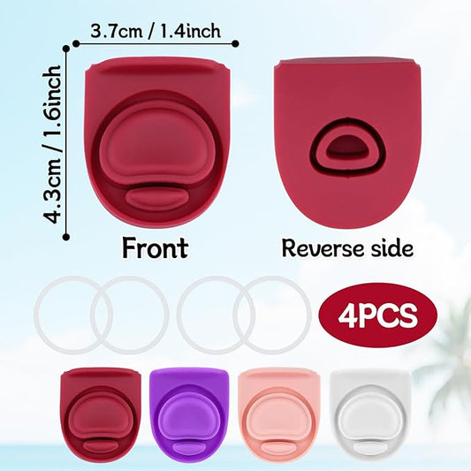 4 Sets Replacement Stopper and O Seal Ring for Owala FreeSip 24oz 32oz,Water Bottle Top Gasket Lid for Owala 16/19/24/32/40oz Seal Bottle Cap Mouth Stopper Part Silicone Insert Accessories(4 colors
