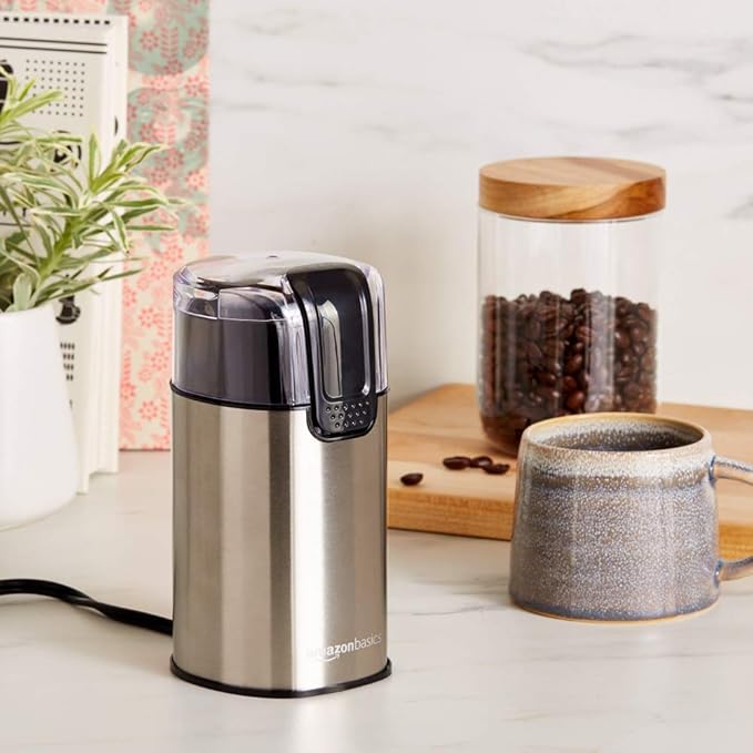 Amazon Basics Electric Coffee Grinder,Coffee Bean and Spice Grinder,With Heavy-Duty Stainless Steel Grind Blades,(Pack of 8)