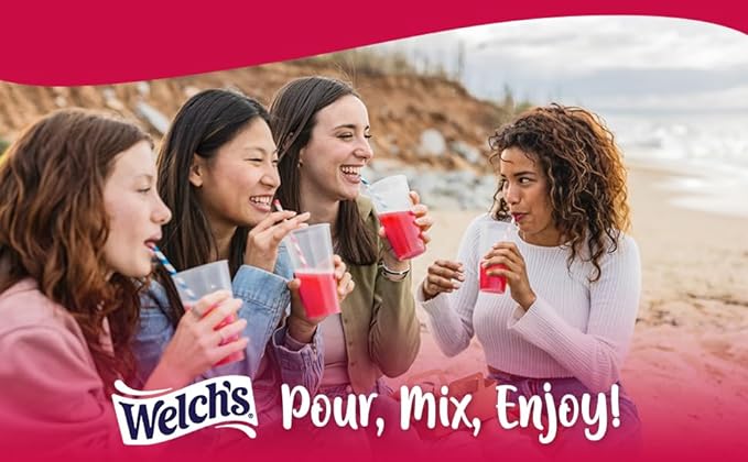 Welch's 5 Pack Variety - One of Each Flavor - Orange Pineapple, Cherry Pomegranate, Grape, Strawberry Peach, and Passion Fruit - Singles To Go