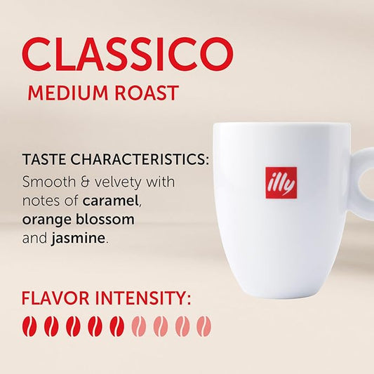 Illy Classico Roast Coffee Pods - Caramel, Orange Blossom & Jasmine Flavors - 10 Count