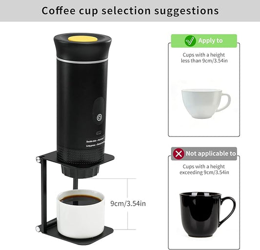 Pour Over Coffee Maker Stand,Foldable Portable Electric Espresso Machine Stand,Holder for Coffee Grinder,Universal Dripper,V60 Dripper,Travel Coffee Maker, Press Square&Black