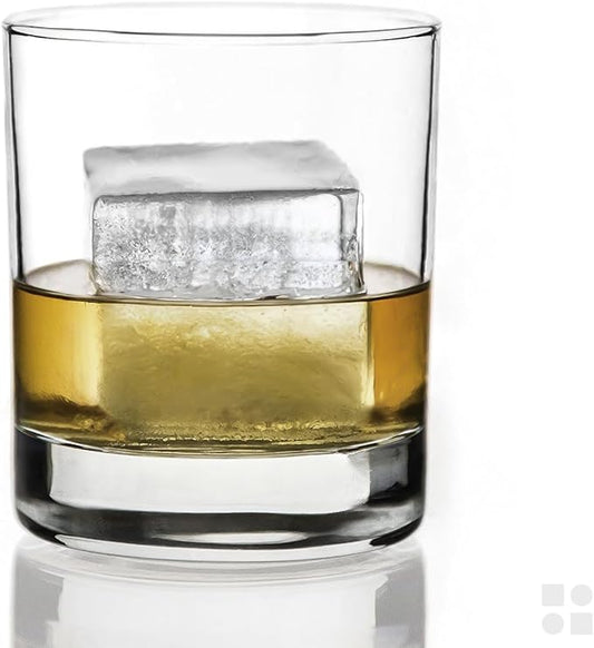 glacio Ice Cube Molds – 2-Pack Silicone Trays for 8 Large Square Cubes – Slow-Melt Ice for Whiskey, Cocktails, Coffee & More (Green_LN)