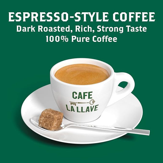 Cafe La Llave Decaf Dark Roast Ground Espresso Coffee, 12-Pack, 8.8 oz Bricks – Bold Cuban-Style Blend, Moka Pot, Espresso, Drip – Strong Rich Flavor