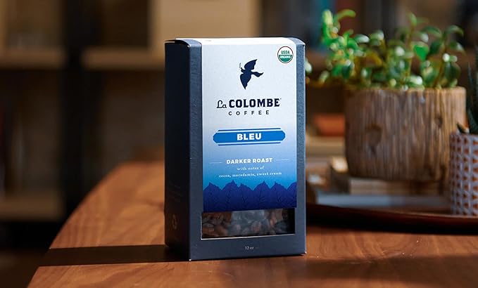 La Colombe Bleu Organic Dark Roast Drip Grind Ground Coffee - Notes of Cocoa, Macadamia & Sweet Cream, 12 Ounce (Pack of 1)