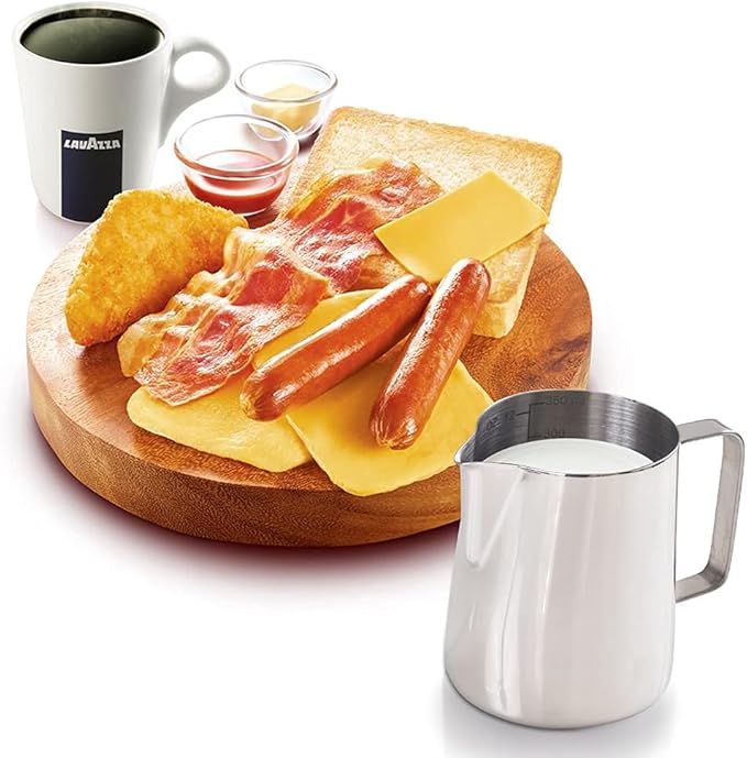homEdge Espresso Steaming Pitchers 12 OZ / 350ml, Stainless Steel Frothing Pitcher with Measurement Scale