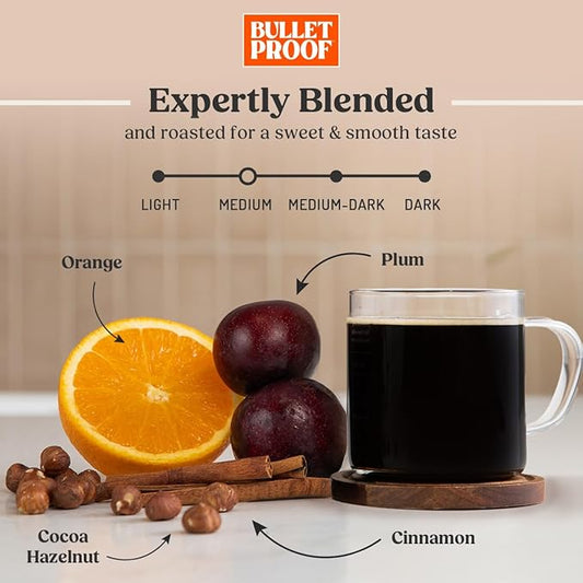 Bulletproof Original Medium Roast Whole Bean Coffee, 12 Ounces, Clean Coffee Tested for Toxins, Packaging May Vary