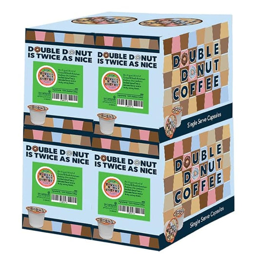 Double Donut Medium Roast Decaf Coffee Pods, Classic, for Keurig K-Cup Machines, 96 Single-Serve Capsules per Box