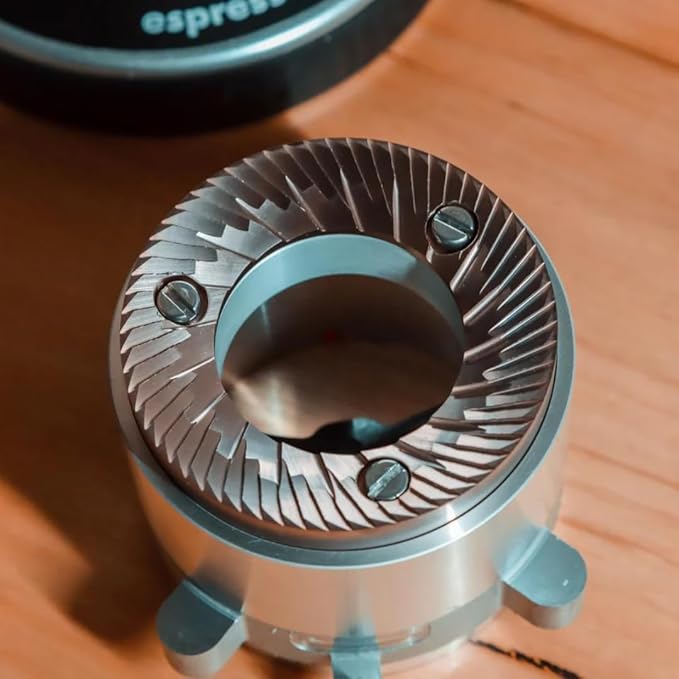 Fiorenzato All Ground Burr Grinder/Coffee Grinder for Home/Burr Coffee Ginder/Electric Coffee Ginder/Coffee Bean Grinder - 64mm flat burrs with Container (WHITE & WALNUT), Standard