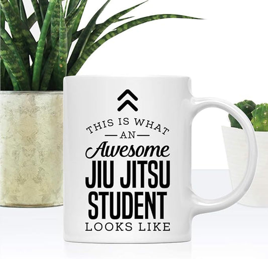 Andaz Press 11oz. Ceramic Coffee Tea Mug Thank You Gift, This is What an Awesome Jiu Jitsu Student Looks Like, 1-Pack, Birthday Christmas Gift Ideas Coworker Him Her, Includes Gift Box