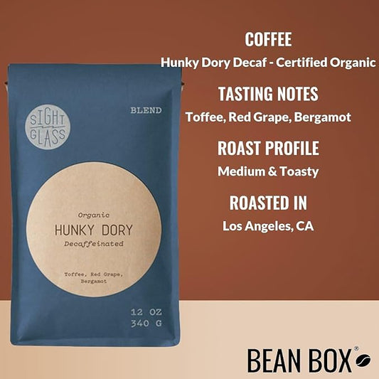 Hunky Dory Decaf - Certified Organic - Roasted by Sightglass Coffee - Whole Bean Coffee - 5 Pound Bag