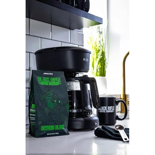 Black Rifle Coffee Company Beyond Black, 12oz Bag, Whole Bean Dark Roast - Roasted Blend Made from Arabica Beans - Colombian & Brazilian Beans - Veteran Founded & American Made