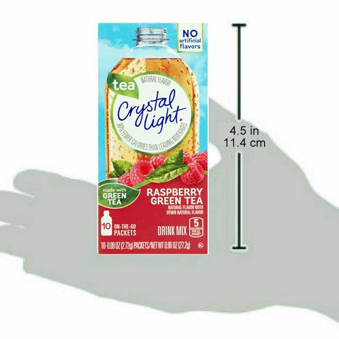 Crystal Light On The Go Raspberry Green Tea, 10-Packet Box (Pack of 6)
