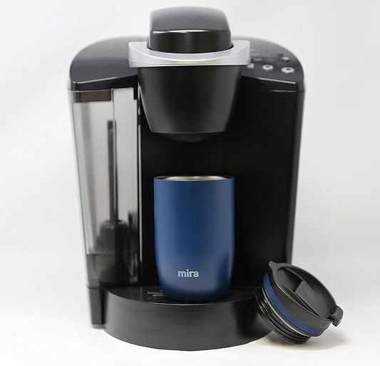 MIRA 12 oz Travel Coffee Mug - Insulated Stainless Steel Tumbler with Screw Lid - Admiral Blue
