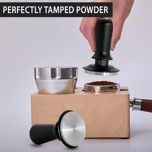 53mm Espresso Tamper, Professional Barista Coffee Tamper, Heavy-Duty Stainless-Steel Flat Base, Ergonomic Handle, Compatible with 53mm Portafilter, Coffee Accessory for Espresso lovers (53 mm)