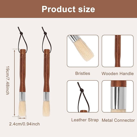 2PC Coffee Grinder Cleaning Brush,Espresso Machine Coffee Brush Cleaner Tool,Natural Bristles&Pure Solid Wood Handle,Bean Coffee Tools,Coffee Brush for Coffee,Tea Powder, Flour,Sugar,Baking Powder