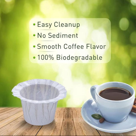 200 Count Coffee Paper Filters Compatible with Keurig Single Serve 1.0 and 2.0, Fits All Brands Reusable K Cup Filters