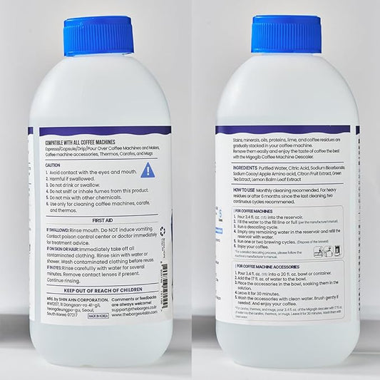 MIGOGIB Coffee Machine Descaler Descaling Solution - 17 fl. oz. (5 Uses), Compatible with Espresso, Capsule, Drip, Pour over machines, Coffee machine accessories, Pot, Thermos, and Carafes
