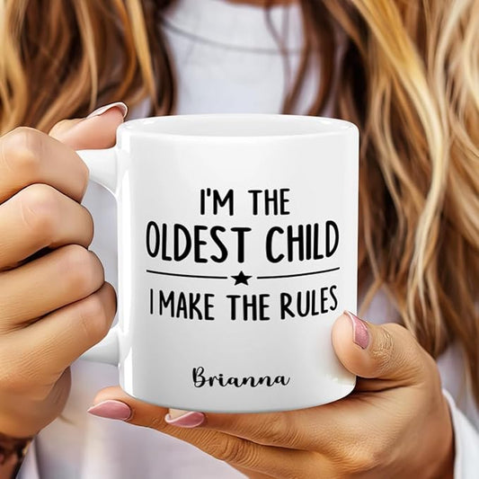 Joymade Personalized Ceramic Coffee Mug, Funny Custom Mug for Bestie, Friends, Couple, Coworker, Snowman Lovers (Who Makes The Rules)