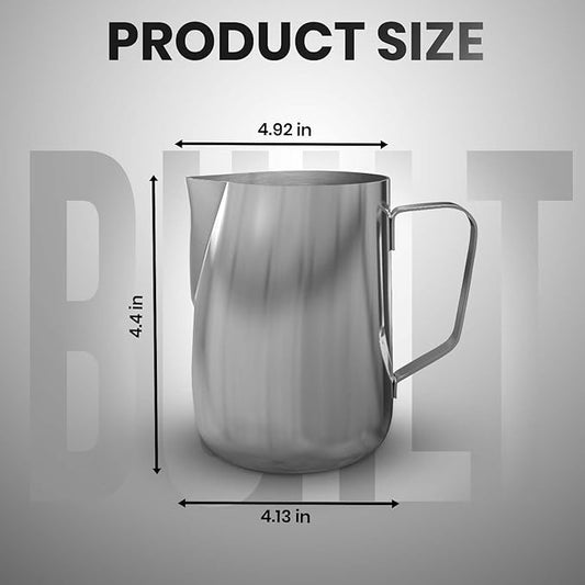 Rattleware 20 oz Macchiato Milk Frothing Pitcher – Stainless Steel Frother Cup with Drip Resistant Spout - Latte Art Pitcher for Cappuccino Espresso Barista, Home & Commercial Use