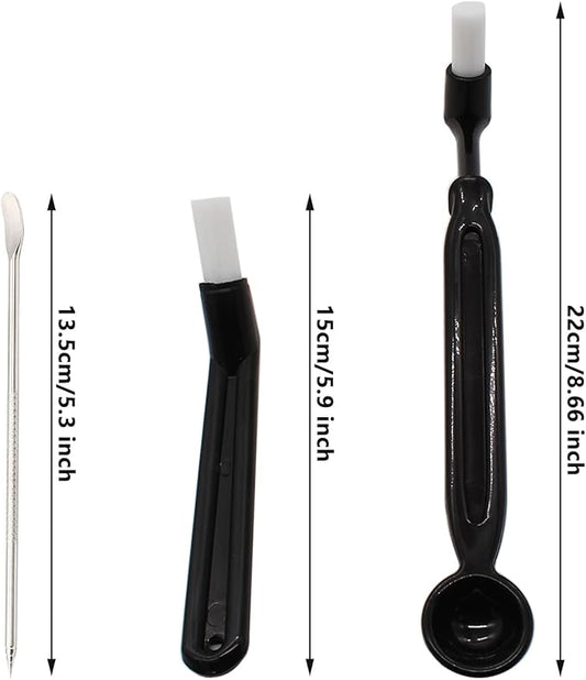 Coffee Machine Cleaning Brush, Nylon Espresso Machine Brush Coffee Cleaning Tool Set with Spoon for Espresso Machine Group Head, Pack of 3