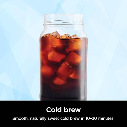 Ninja CM371 Hot & Iced XL Coffee Maker with Rapid Cold Brew, 4 Brew Styles, 8 Sizes Small Cup to Travel Mug, Single-Serve and 12-Cup Carafe, Permanent Filter, Removable Reservoir, Black (Renewed)