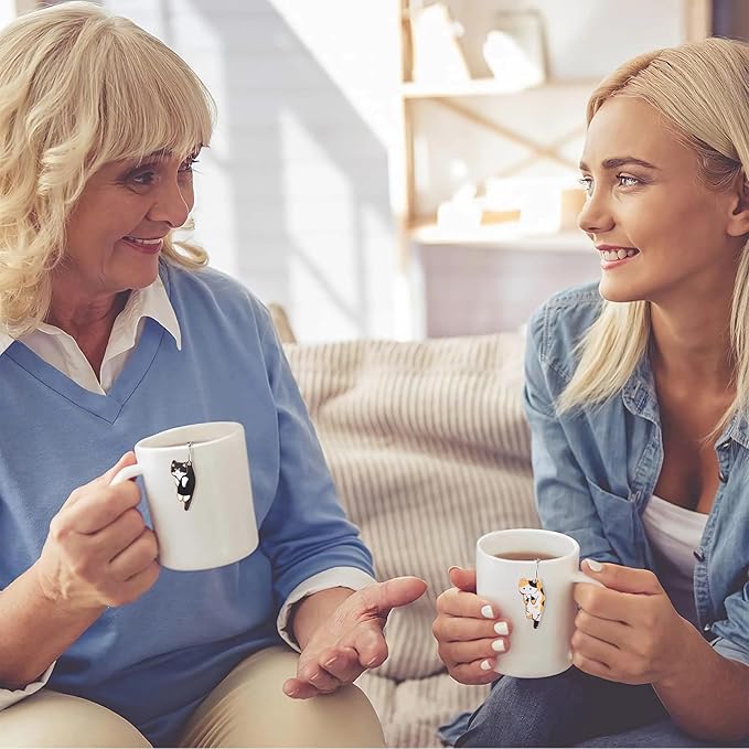 Cat Tea Infuser Set - Enhance Your Tea Experience with Premium Loose Leaf Tea Strainers and Balls, 2 PCS Gold-Plated Cute Cat Charm Pendant Tea Steeper, Stainless Steel Mesh Tea Diffuser