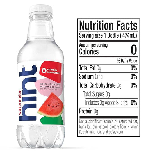 Hint Fruit-Infused Bottled Water, Best Sellers Variety Pack - Sugar Free Flavored Water with Zero Calories, Natural Fruit Essences, and No Artificial Sweeteners - 16 Fl Oz (Pack of 24)