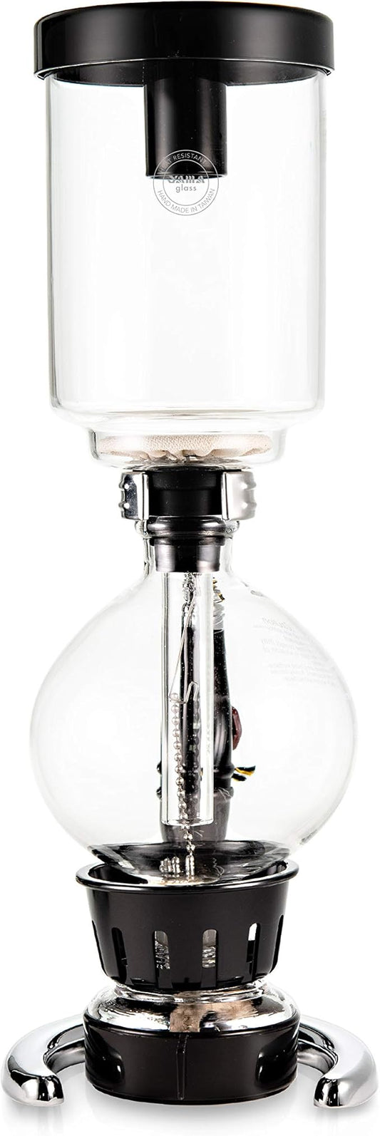 Yama Glass 5 Cup Tabletop Siphon (Syphon) (Alcohol Burner), 20-Ounce, Clear