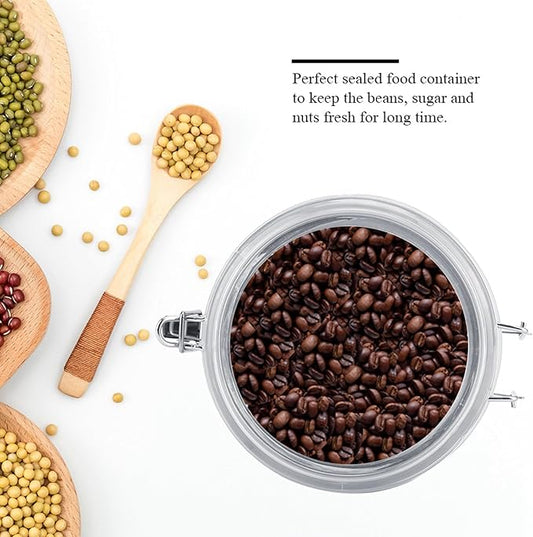 Cocoarm Stainless Steel Coffee Canister, Airtight Vacuum Sealed Storage Container with Clamp Lid, Large, for Coffee Bean Tea Sugar