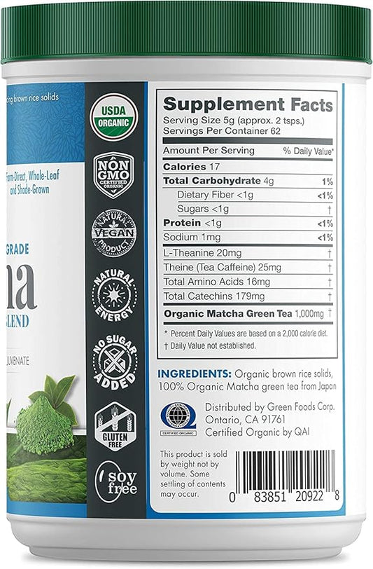 Green Foods Organic Matcha, 11oz (Pack of 2)