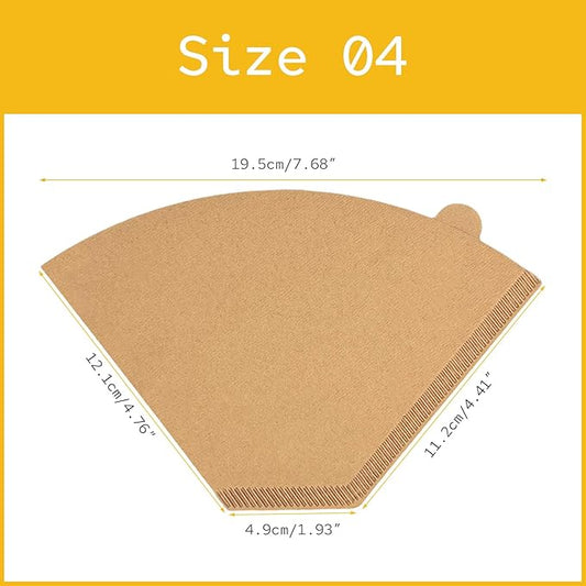 KEETARA Coffee Filters #4 Cone, 100 Count Unbleached Natural Paper, Size 4 Cone Coffee Filters for 8–12 Cup Drip Coffee Makers